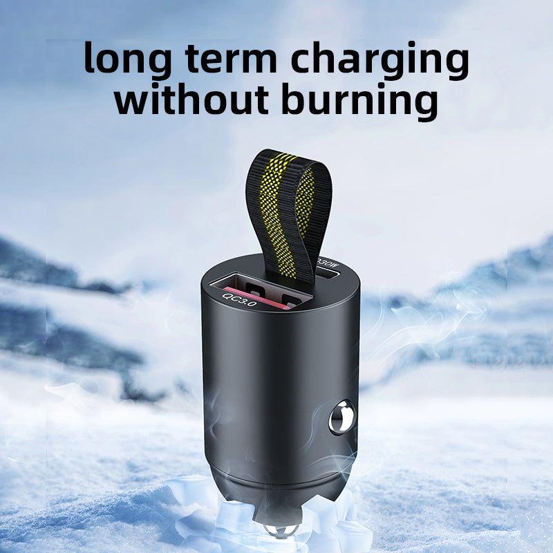 90W Car Charger Fast Charger Mini Metal Car Charger PD30W Fast Charging Hidden Mini Car Charger QC3.0 Car Charger