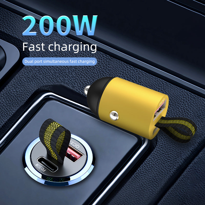 90W Car Charger Fast Charger Mini Metal Car Charger PD30W Fast Charging Hidden Mini Car Charger QC3.0 Car Charger