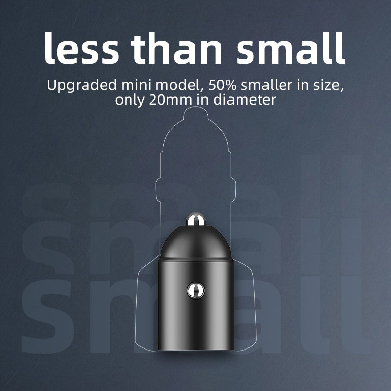 90W Car Charger Fast Charger Mini Metal Car Charger PD30W Fast Charging Hidden Mini Car Charger QC3.0 Car Charger